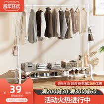 Hanging clothes rack floor bedroom drying rack single pole cloakroom rack multifunctional coat rack simple clothes rack