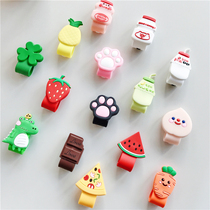 Cartoon headset Winder organizer cute storage bag data cable hub personality creative winding button