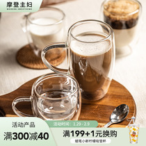 Modern housewife cup housebreakfast cup high temperature cup children new coffee cup with handle double glass