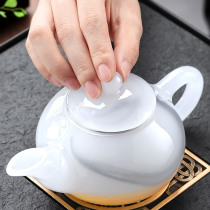 Liuli Kung Fu Tea Set Household Tea Cup Light Luxury Living Room Office High-end Guest High-end White Jade Teapot