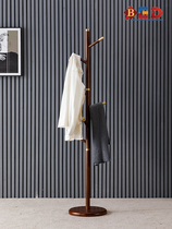 New Chinese coat rack Solid wood floor hanger Bedroom Nordic light luxury wind creative brass entrance hanger Household
