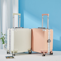 Mini Suitcase Woman Small Light 18 Inch Male Den Case Aluminum Frame Suitcase Muted Wheel Password Box Pull Lever Box