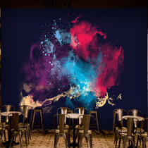 Personality art creative color graffiti cafe bar wallpaper 3d three-dimensional living room Mural Bar background wallpaper