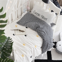 Children's environmental protection water washing cotton 1 / 1.2/1.35m bed three piece ins wind baby pure cotton bedding