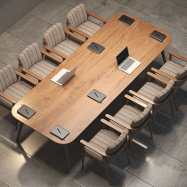 Simple solid wood conference table rectangular workbench commercial custom wooden table long table simple modern desk