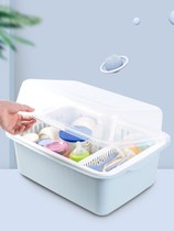 Baby bottle storage box drain rack with lid dust portable large drying rack baby tableware storage box