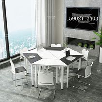 Hexagon Desk Wisdom Splicing Reading Desk Science Experiment Table And Chairs Training Classroom Group Activities Table And Chairs
