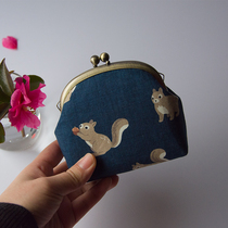 Ringnan hand for small squirrel mouth gold bag zero wallet bank card bag can love flower chestnut rat imported cloth original money