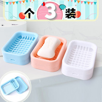 3-pack soap box Soap box Drain double laundry soap box thickened large creative soap box Bathroom soap holder