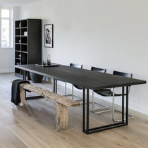 Brief LIGHT LAVISH MEETING TABLE AND CHAIRS COMBINED MODERN OFFICE COMPUTER DESK RECEPTION IN TALKS SOLID WOOD LONG TABLE BENCH
