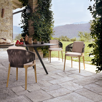 Nordic Outdoor Rattan Choreography Table And Chairs Teak Wood Vine Chair Sofa Patio Hotel Balcony Villa waterproof sunscreen Mind