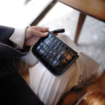 MissDeer customized crocodile print head layer cow leather minimalist practical large capacity bank card drivers license to contain zero wallet