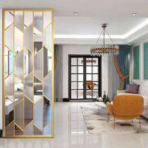 Iron glass screen partition modern simple living room office bedroom door cover stainless steel light luxury porch