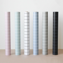 PVC self-adhesive wallpaper black and white lattice ins Wind bedroom living room bedroom background wall decoration 10 meters long waterproof wallpaper