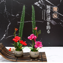 Hotel sushi plate decoration plate decorative plate Flower grass embellishment plate Flower sashimi fake flower kitchen plate decoration small decoration creative