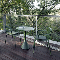 Brief Casual Courtyard Outdoor Table And Chairs Coffee Milk Tea Shop Iron Art Open-air Garden Balcony Net Red Small Table Chair Combo