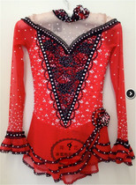 (Ze Yi customization)Childrens adult womens figure skating suit Competition suit skating dress performance suit red dress