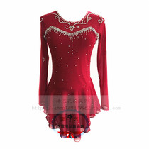 (Ze Yi customization)Childrens and womens figure skating performance suit performance suit grading suit skating skirt wine red