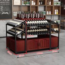 Red wine display rack Red wine rack Commercial shopping mall display rack Wine rack display cabinet Island European multi-layer customization
