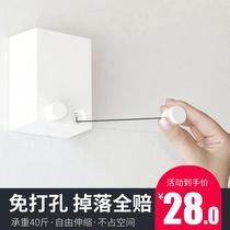 Invisible clothesline balcony garment artifact steel wire shrink clothesline indoor non-perforated household retractable drying rack