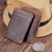 Brief small portable bank card Baotou layer Niu Piccard clip Identity bag name sheet clip