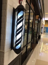 Hairdressing turn light led outdoor wall colorful glass hair salon logo light hanging wall waterproof beauty barber shop light box