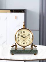 Eurostyle Light Extravaganza Bell Metal Tabletop Decoration Table Clock Living Room Pendulum Clock American Muted Creative Desktop Clock
