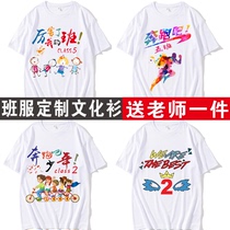 Class clothing custom T-shirt primary school sports cotton short sleeve cultural shirt kindergarten junior high school team clothing printing diy
