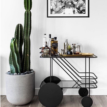 Dining car mobile wine service car cake trolley tea cart hand push shelf sideboard home cart