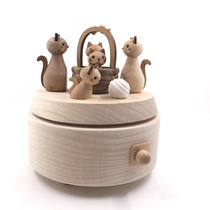Taiwan jeancard Blessing Cats Music Box Music Box Valentine's Day Gift Birthday Rotating New Year Gift