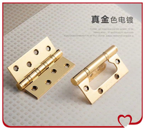 Stainless steel PVD gold 4-inch bright gold primary-secondary hinge house door muted flat open notched butterfly hinge free of notching