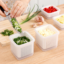 Refrigerator onion storage box onion ginger garlic drain fresh-keeping box sealed kitchen supplies artifact vegetable food grade box