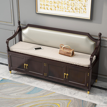 Light and luxurious solid wood changing shoes Shoes cabinet in door Home wearing shoes stool available in shoes cabinet New Chinese style storage stool functional stool