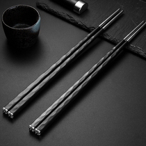Chopsticks non-slip anti-mold household stainless steel alloy chopsticks high-end fast high temperature resistant Net red light luxury long chopsticks