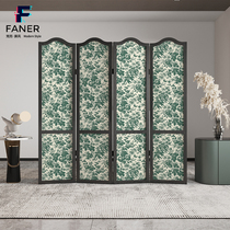 Nordic net red solid wood screen folding mobile partition living room bedroom door blocking home modern simple customization