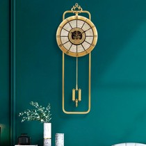 Simple new Chinese pure brass clock wall clock home living room modern light luxury European clock fashion atmospheric wall watch
