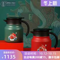 ZPPSN Chinese style 316 stainless steel stewed teapot single pot high-end home office heat-preserving kettle large capacity