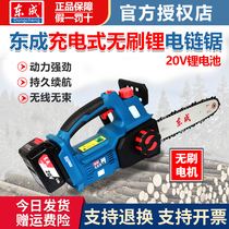 Dongcheng rechargeable brushless lithium power electric chain saw 20V handheld wireless DCML250B outdoor logging cutting saw