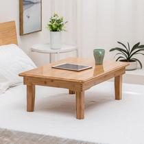 Floating window small table new Chinese bamboo folding household dining solid wood square tatami table kang