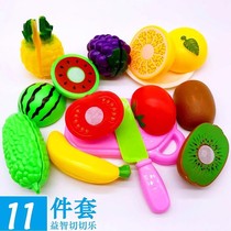 Kitchen cut vegetables mini childrens toys home Velcro girls boys vegetables and fruits sticky cut music fruit set Y1