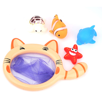 Small cat bathrobe bathroom toy with a special link for bath tub