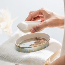 ins Nordic ceramic soap box creative personality bathroom bathroom hotel restaurant high-end European soap dish tray
