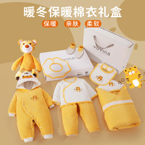 Baby clothes winter thickens newborn box autumn and winter suit just born baby full moon meet gift winter day