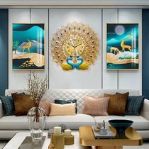 Chinese style decorative metal atmosphere New Chinese Wall Wall background modern metal painting restaurant watch living room products