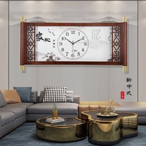 New Chinese solid wood clock hanging bell living room home fashion hanging table creative clock Chinese wind art retro bronze bell