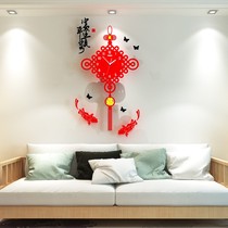 Chinese style quartz clock clock wall clock living room home personality creative fashion modern trend hanging watch Chinese knot clock