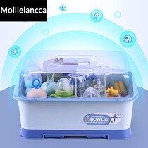 Put bottle storage box dustproof baby drain rack tableware supplementary food storage box large baby products with lid