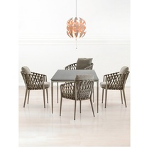 Nordic Casual Rattan with outdoor dining table and chairs Composition Three sets of rattan chairs Furniture garden terrace Balcony Outdoor Patio