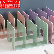 Nordic Morandi acrylic book Creative Book clip by ins Desktop Storage bookcase transparent bookshelf separation