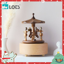 LOTS) Lehmans Carousel Music Box Music Box Hayao Miyazaki Wooden Birthday Christmas Gift Girl